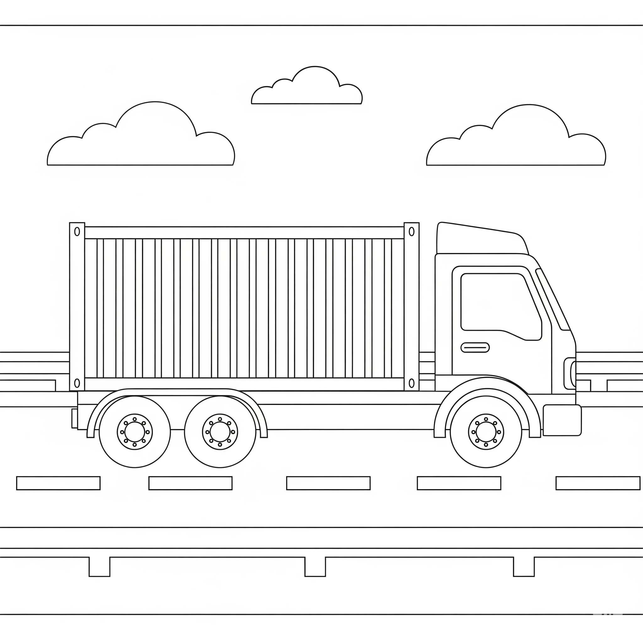 Gambar Gambar Mewarnai Mobil Truk siap untuk diwarnai